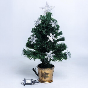Natural Green / Less than 3ft Snowflake LED Fibre Optic Christmas Tree shot 10678618