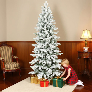 HOMCOM Pencil Christmas Tree, Realistic Tips, Easy Assembly