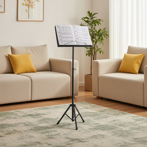 Portable Metal Music Stand with Page Holders