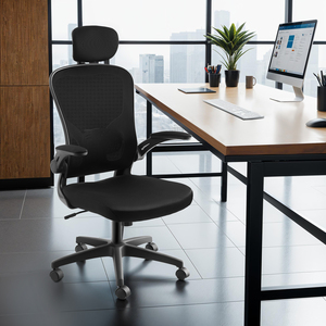 Office Chair Arges, Ergonomic Shape, Adjustable Lumbar Support And Headrest