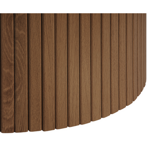 Walnut Round Fluted Coffee Table Brown Axel Birlea shot 10910980