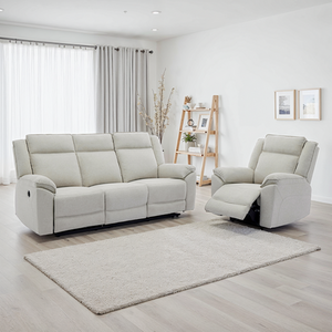 Skye 3 and 1 Linen Electric Recliner Sofa Set