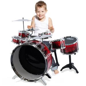 Kids Large Jazz Band Drum Kit Play Set With Stool
