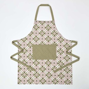 Green  Pink Retro 100 Cotton Apron