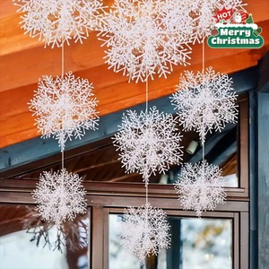 45PCS Multi-Size Christmas Tree Snowflake Pendant Set