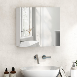HOMCOM Bathroom Mirror Cabinet with Adjustable Shelf