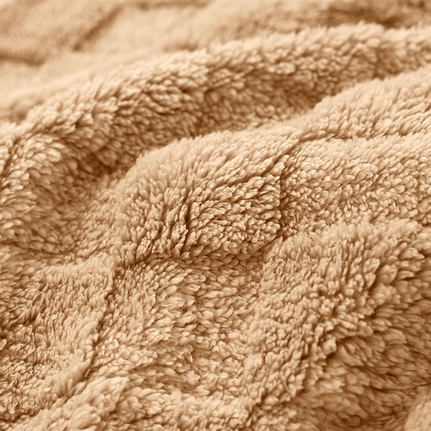 Light Brown Checkered Throw Blanket - Light Brown