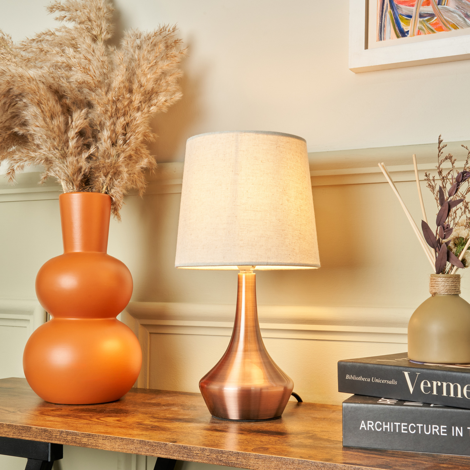 Barlie Bedside Table Lamp - Copper