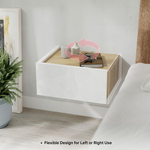 Sandstone, Travertine Wall Bedside Table with Drawer Handleless Nightstand shot 11999124
