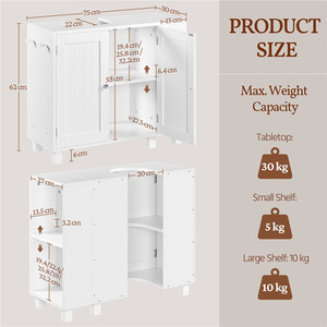 White Yaheetech Vanity Unit Basin Cabinet shot 12092919