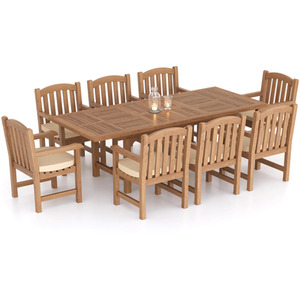 Oslo Teak Garden Dining Table and 8 Seat Chair Set