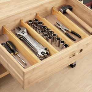 Levede Pack of 4 Adjustable Drawer Divider Bamboo Natural