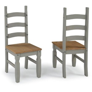 Corona Grey Wax Pair of Dining Chairs