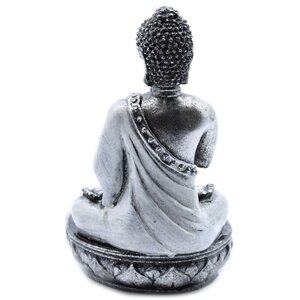 Bali Hand Painted Buddha Candle Holder White Medium Zen Decor