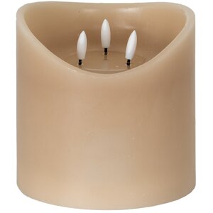Luxe Collection Taupe Melted LED Candle Flameless Realistic Wax Glow