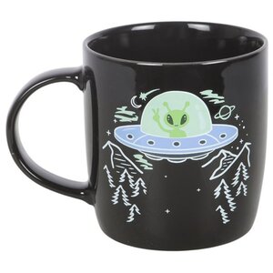 Heat Change UFO Mug Green Alien Done With Earth Design