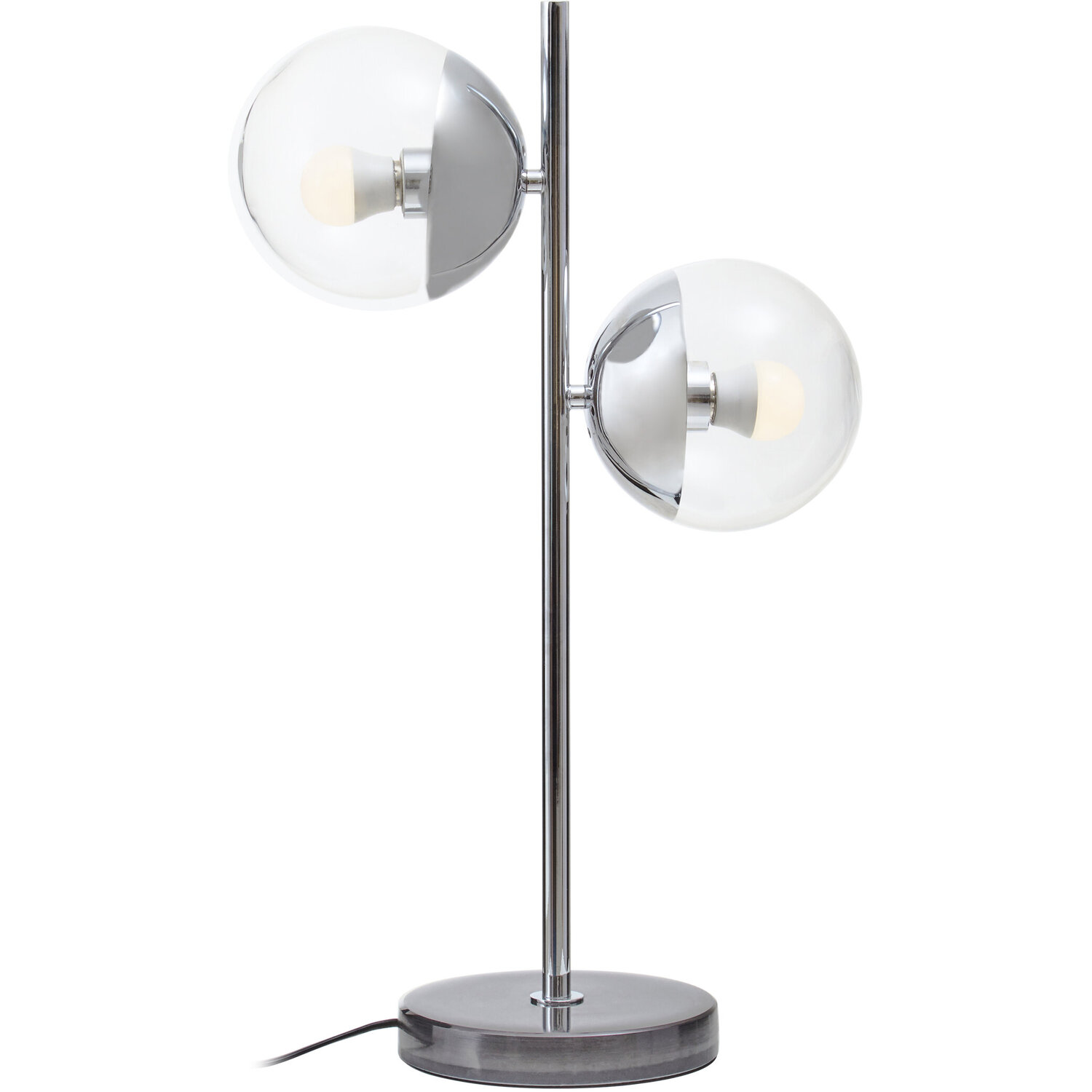 Revive Two Light Silver and Black Marble Table Lamp - Silver
