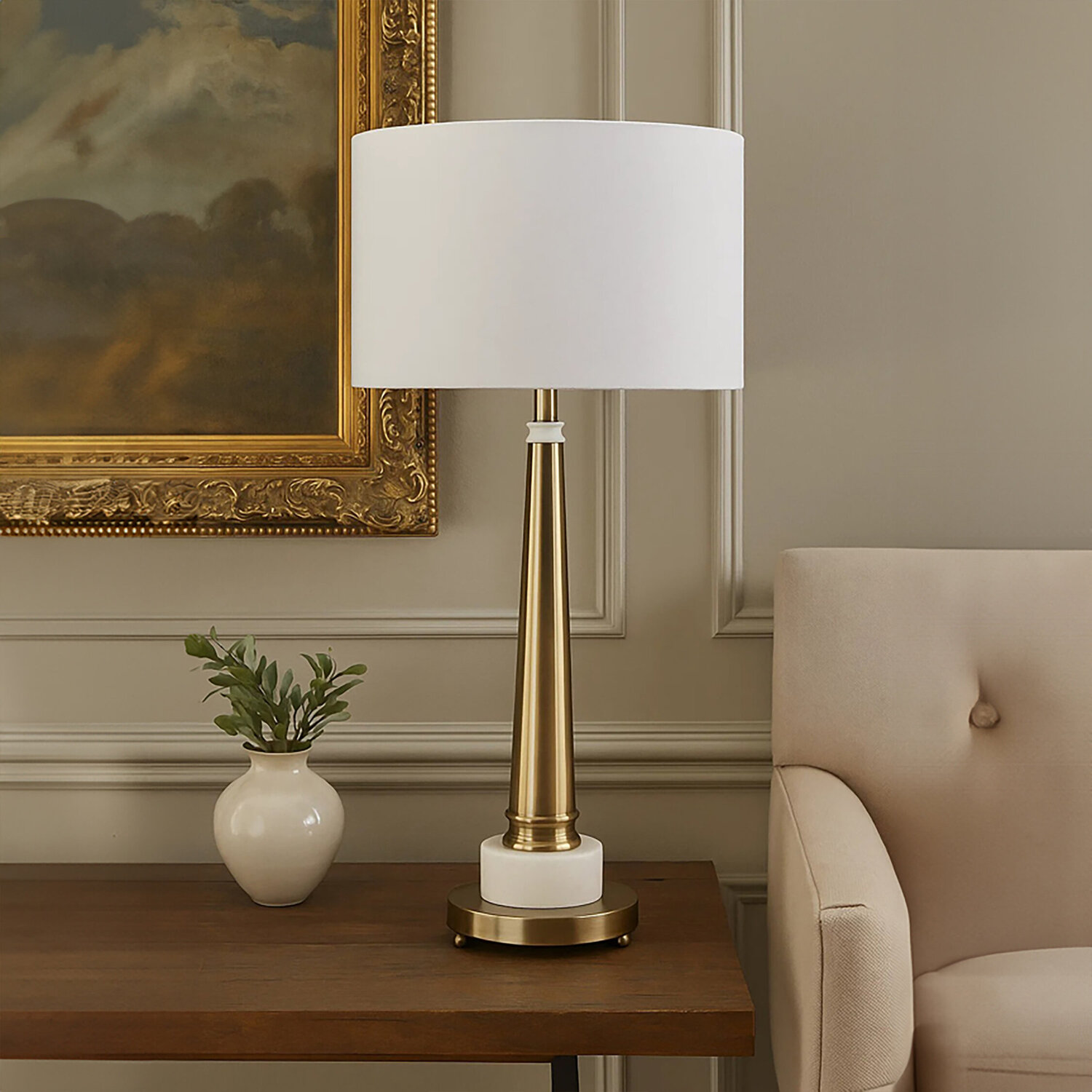 Image of Sakida Classic Table Lamp - White