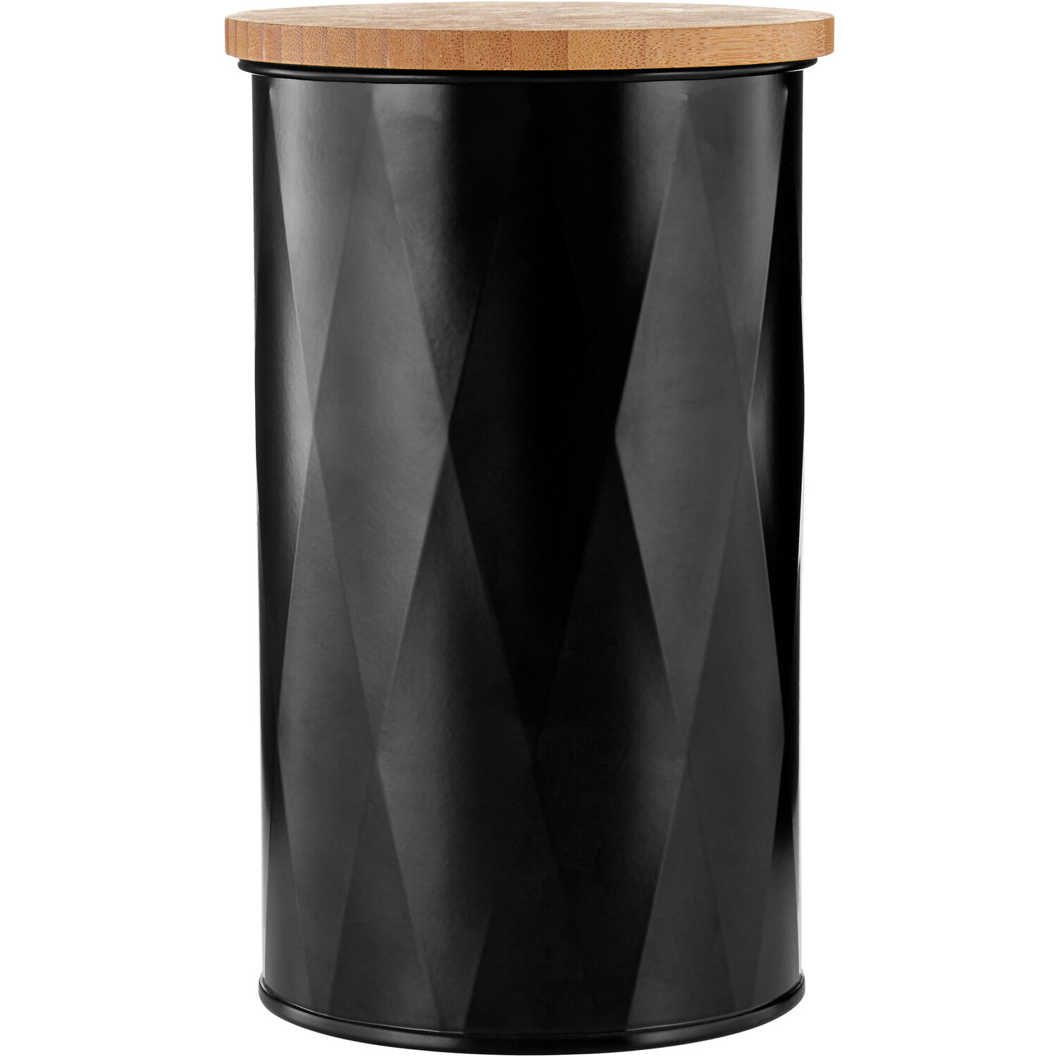 Rhombus Black Medium Storage Canister - Black
