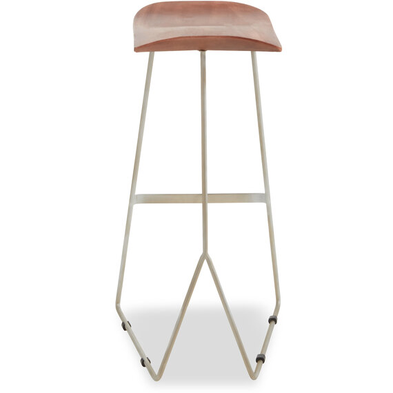 Nandri Acacia Wood with Antique Silver Frame Bar Stool