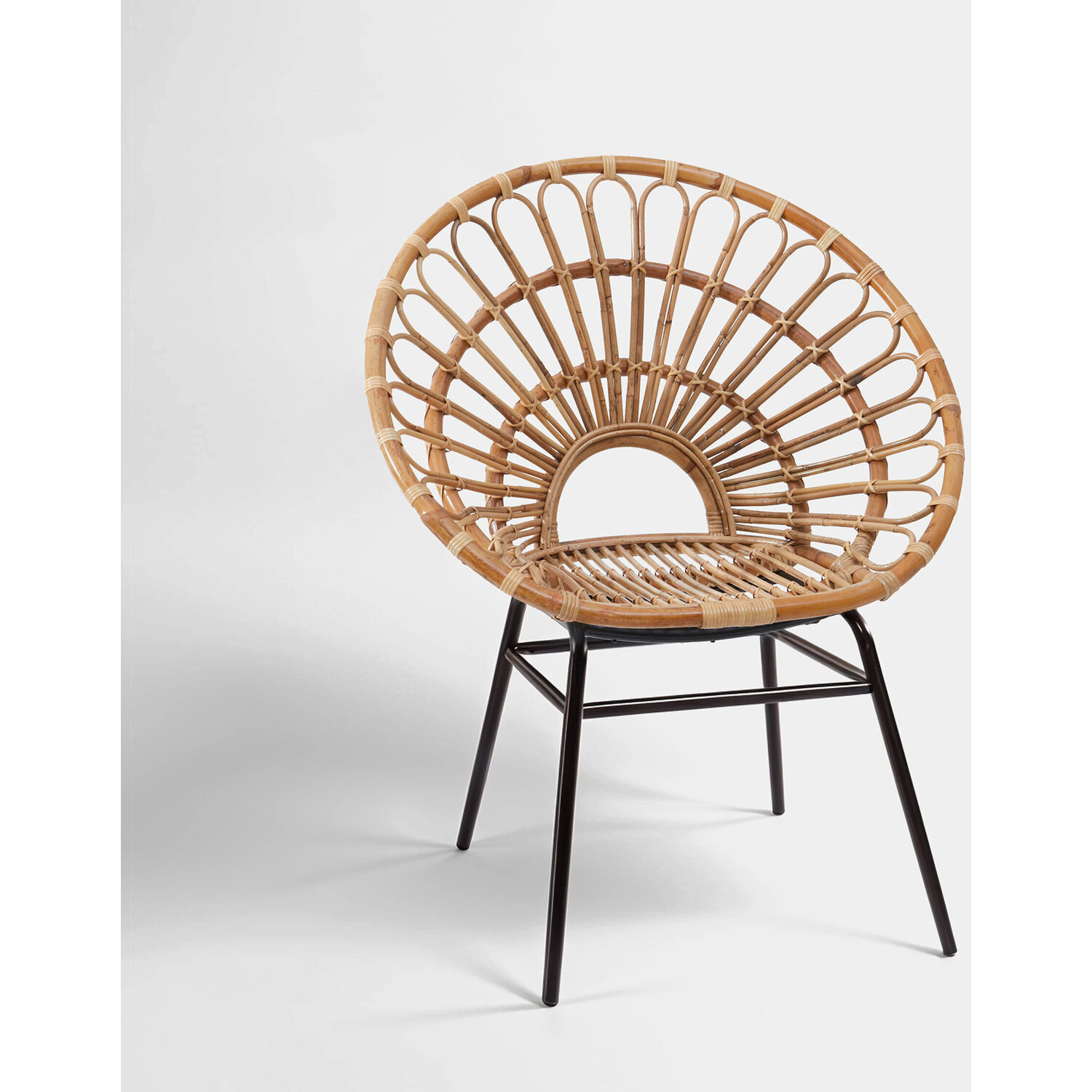 Java Natural Rattan Flared Back Chair - Brown