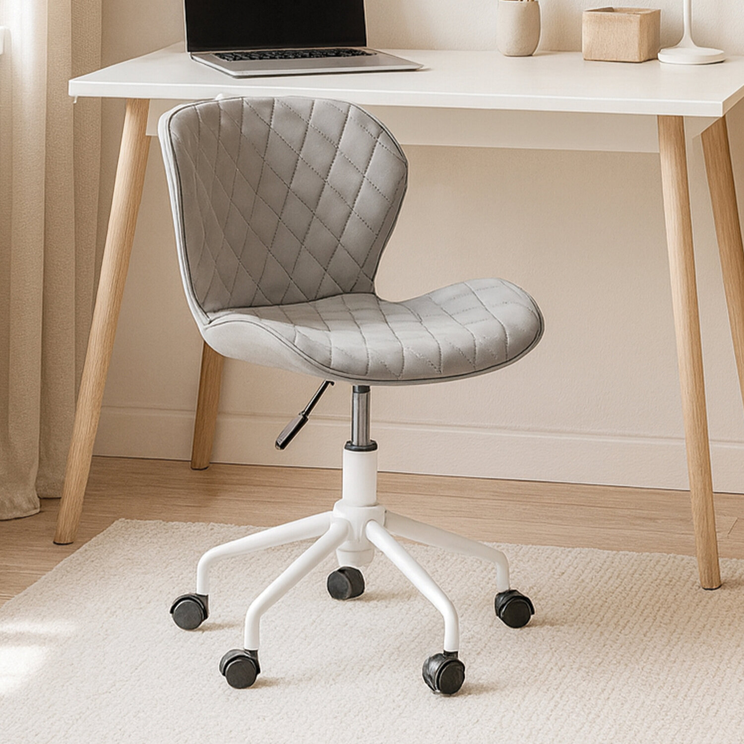 Brent Grey And White Home Office Chair - Grey