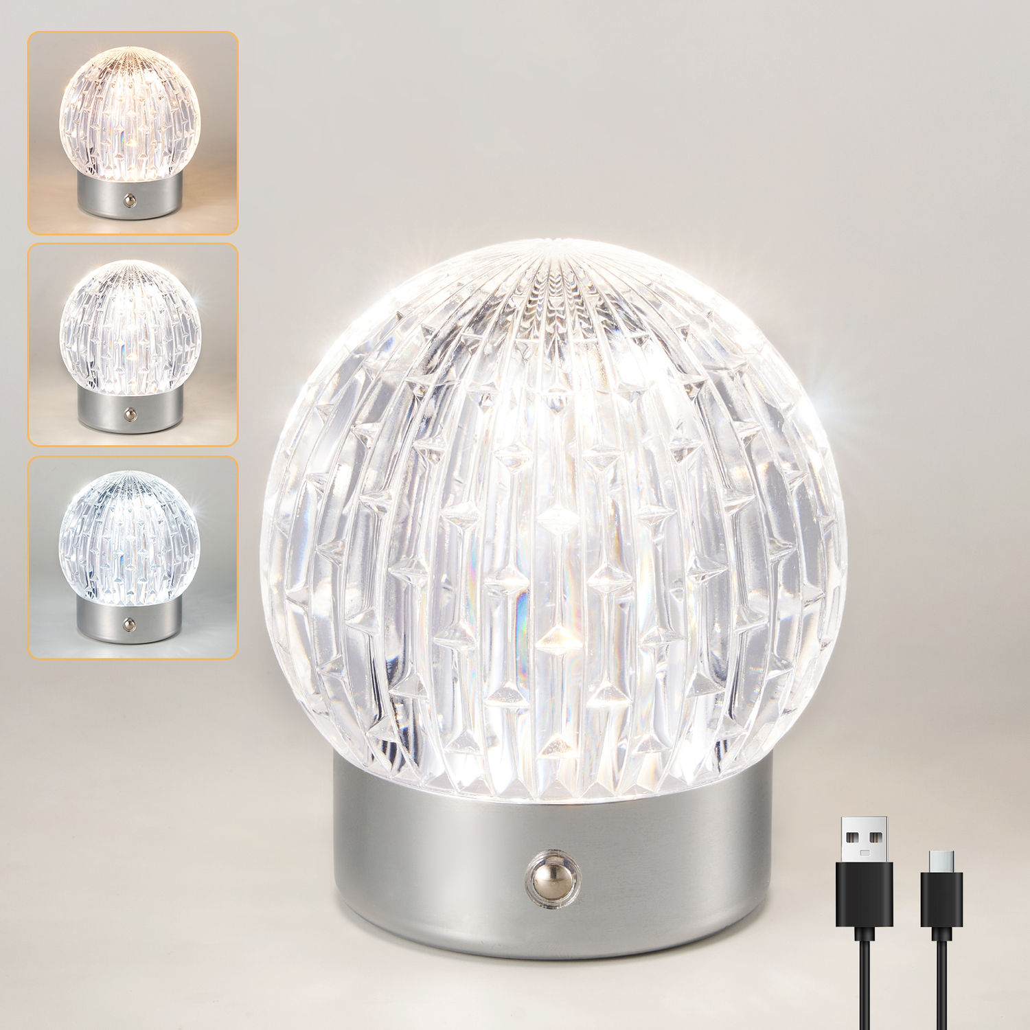 Image of Rechargeable Table Lamp - Chrome /&hellip;