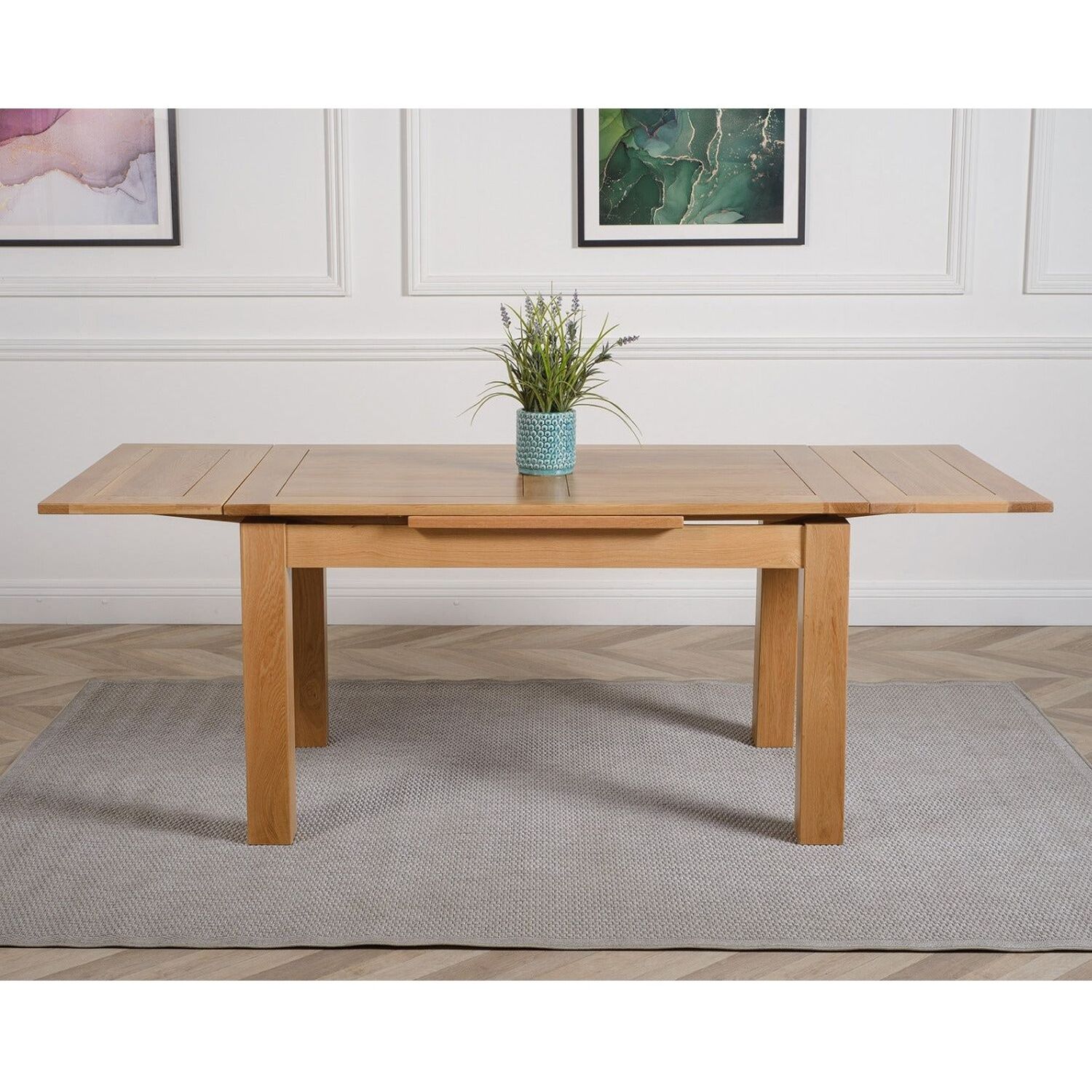 Thats Furniture Richmond 140-220Cm Oak Extending Dining Table And 8 Lola Leather Chairs - Red