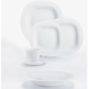 30PCS Luminarc Opal Glass Black & White Dinner Set