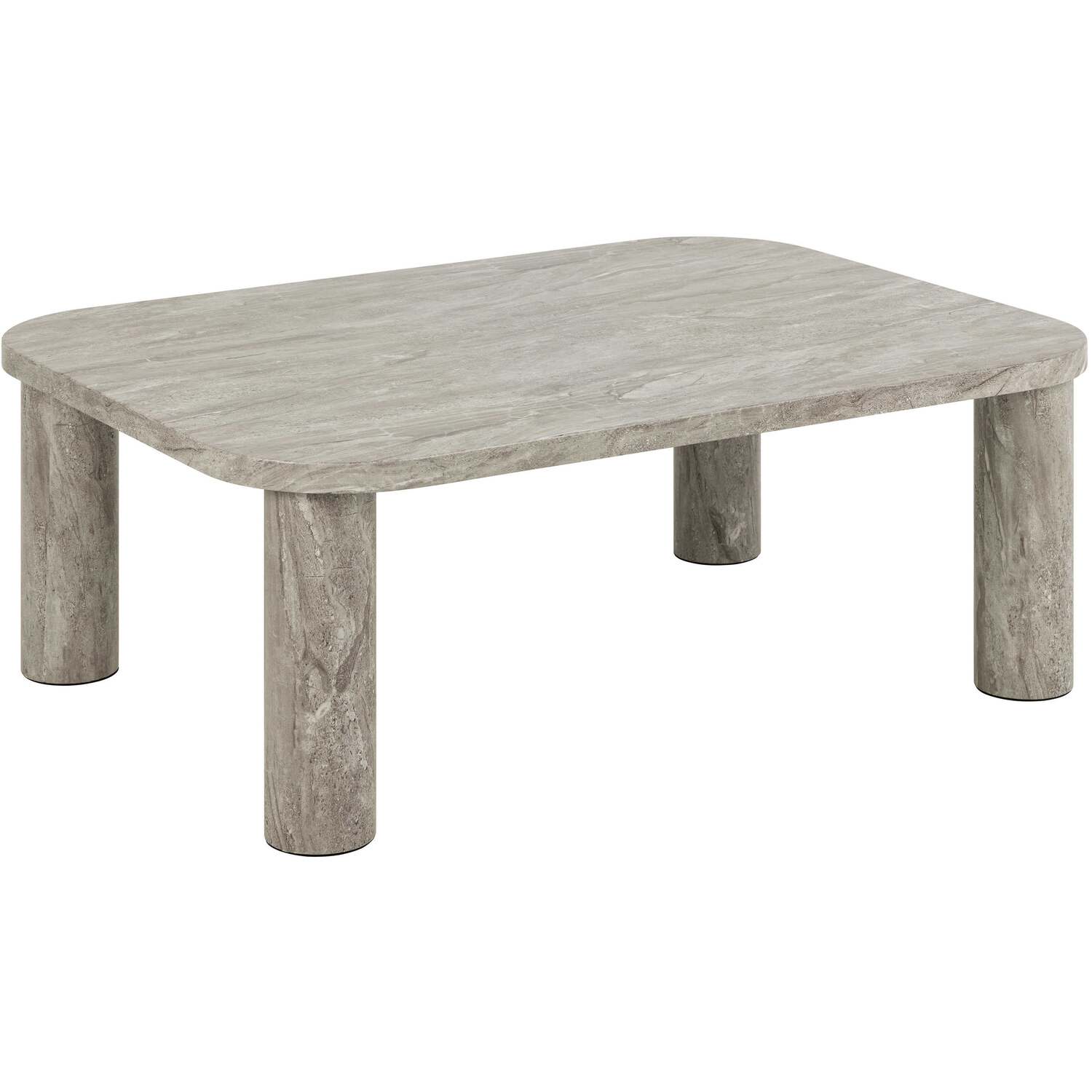 Frankfurt Rectangular Coffee Table Marble Look Matt - Grey