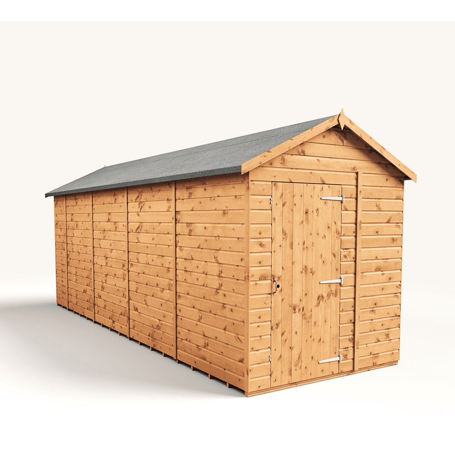Empire 6x18 Modular Apex Garden Shed with a Single Door - Brown