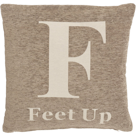 Natural 'Feet Up' Words Cushion