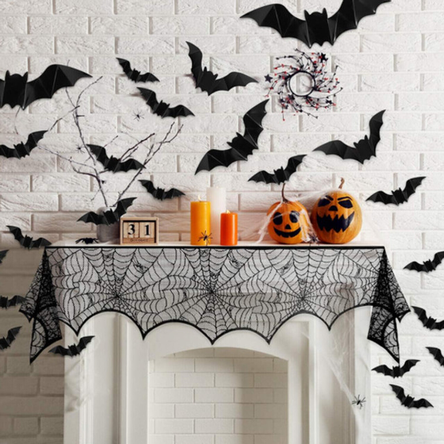 Image of Halloween Black Net Cloth Stove Towel&hellip;
