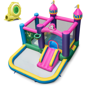 6-in-1 Inflatable Bounce House Castle with Blower