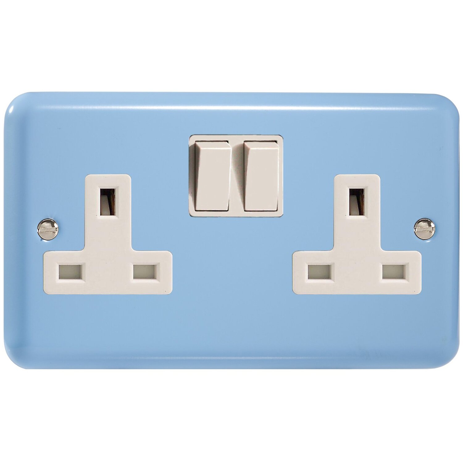 Varilight XY5W.DB Pastel Duck Egg Blue 2 Gang Double 13A Switched Plug Socket - Image 5