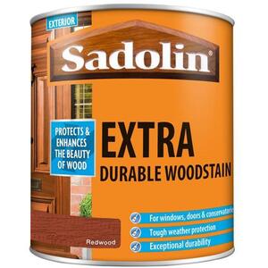 Sadolin Extra Durable Woodstain Redwood 1 Litre - Coverage up to 15mÂ² - Flexible, Water Repellent