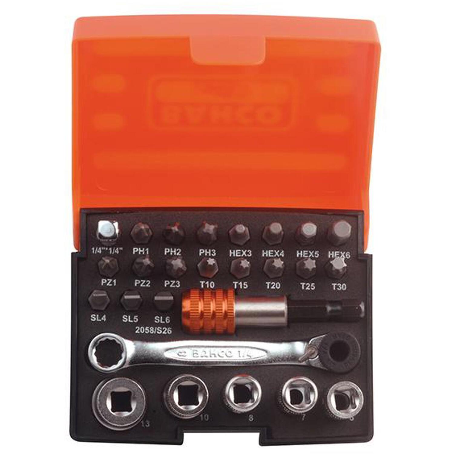 Bahco Screwdriver Bit Set 1/4 Inch 2058/S26 26 Piece - Image 27