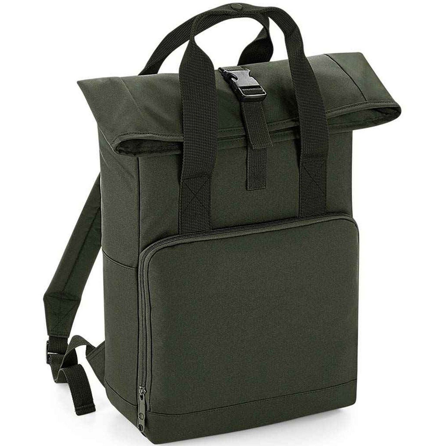 Bagbase Unisex Adult Roll Top Twin Handle Backpack - Olive