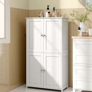 VASAGLE 4-Door Tall Storage Cabinet, Adjustable Shelves