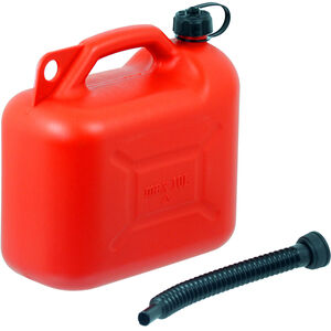 10L Red Large Fuel Can Plastic Petrol Diesel Jerry Can Canister + Flexible Spout