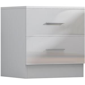 REFLECT Bundle - 3dr Plain Wardrobe + Chest + 2x Bedsides - White/White