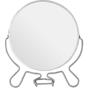 Mison Silver Effect Two Sided Small Shaving Mirror