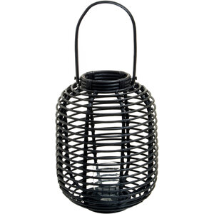 Mataram Tall Black Natural Rattan Lantern