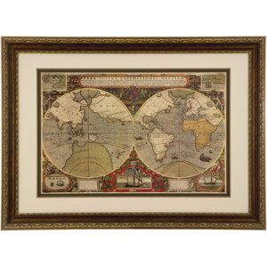Framed World Map Wall Art