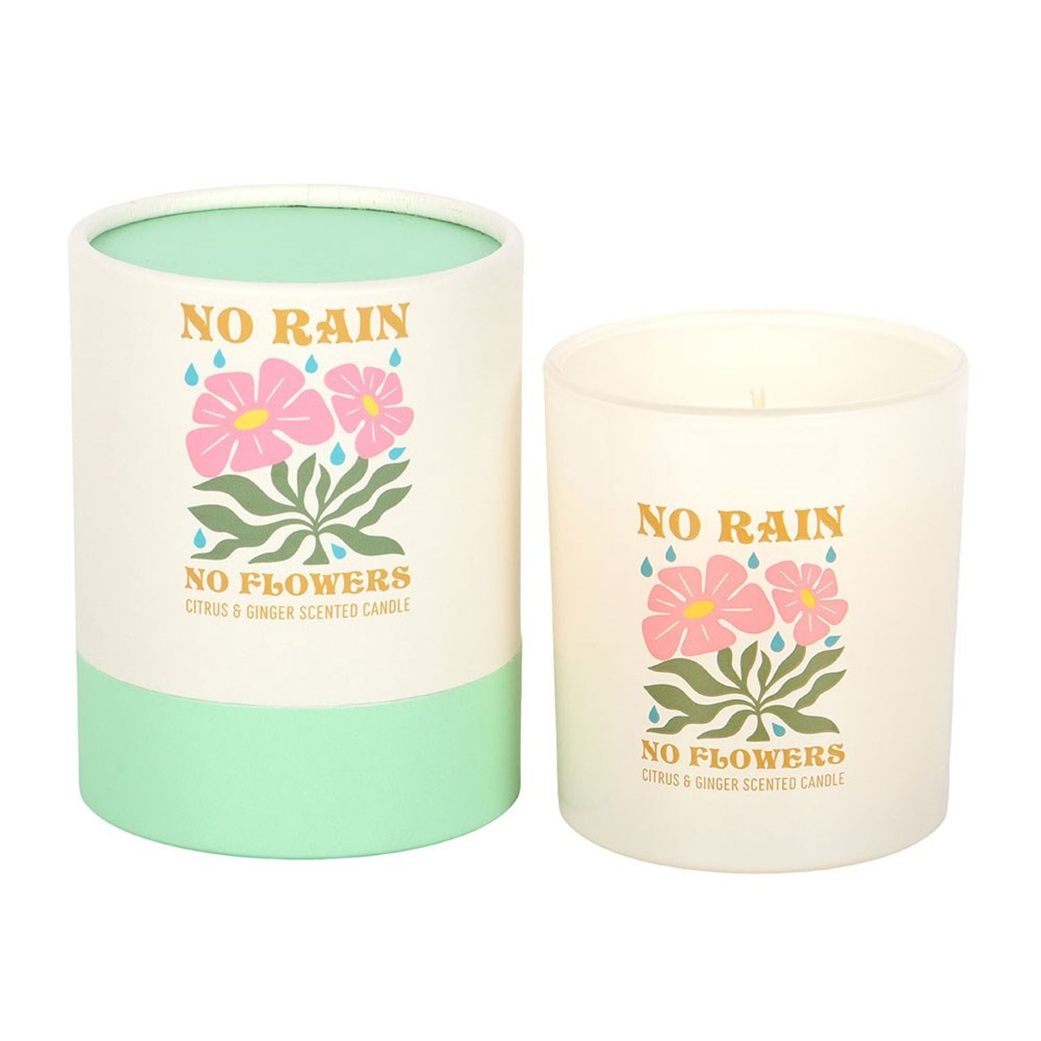 Something Different No Rain, No Flowers Citrus & Ginger Scented Candle - Light Pink