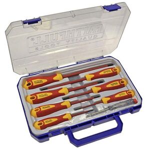 Faithfull Vde Soft Grip Screwdriver Set (case), 8 Piece