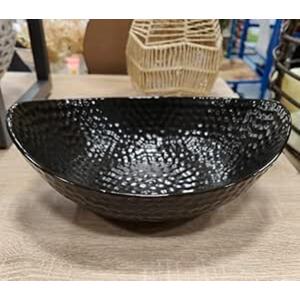 Oval Shape Ceramic White Matte Finish Fruit Bowl 29.5x24x11.5Cm
