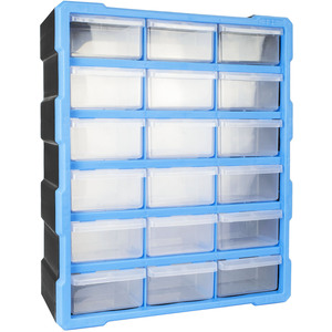 TekBox DIY Storage Organiser Unit with 18 Large Drawers
