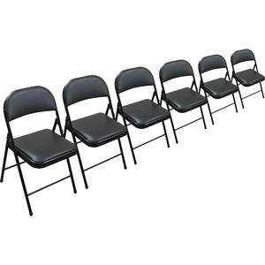 TekBox 6x Folding Faux Leather Chairs