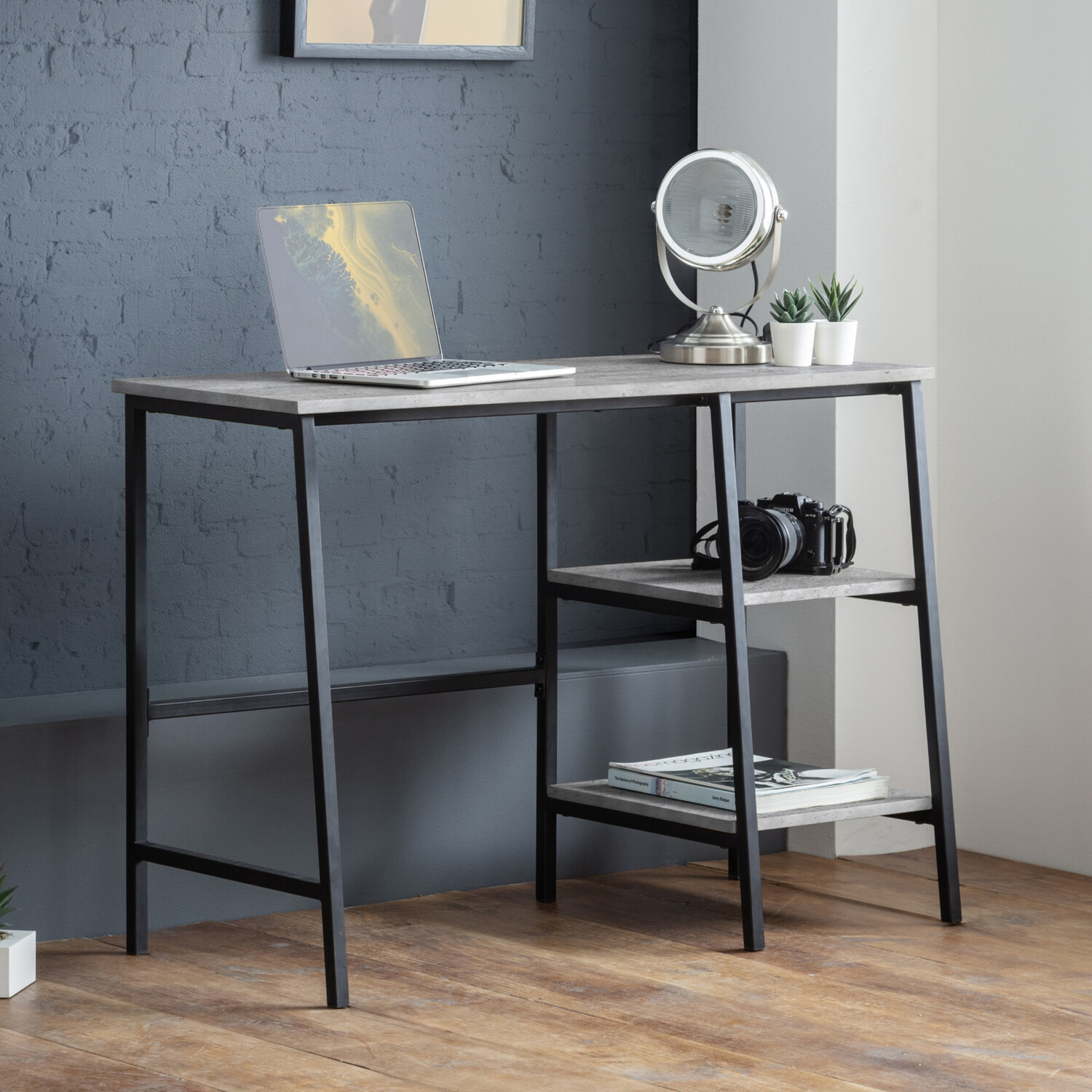 B&Q - Staten DeskConcrete And Black - Image 6